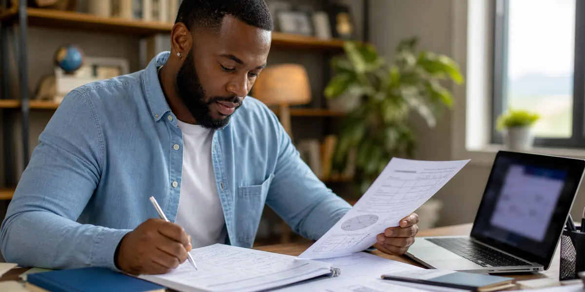 Adult learner reviewing GED practice notes before deciding whether to take GED Ready