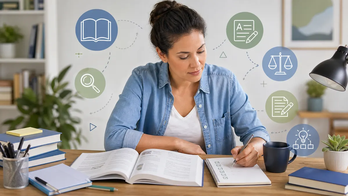 GED RLA study guide for reading evidence, grammar editing, and extended response essay planning