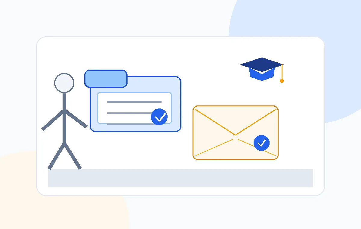 Adult learner organizing generic GED transcript request documents